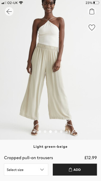 Wide leg trousers (or cropped but wide)but cheap