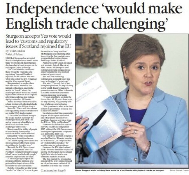 To think wealthy people will leave Scotland?