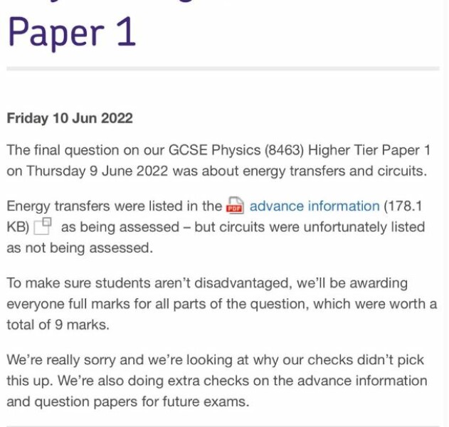 GCSE Physics AQA - Today