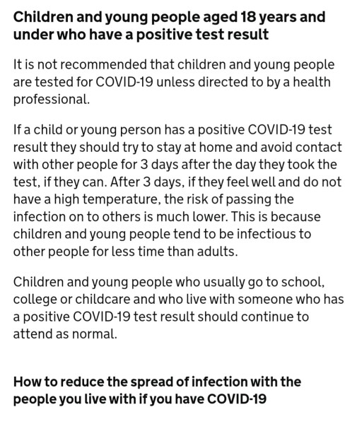 Guidelines for school children now