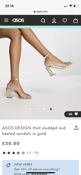 Block Heel Gold Sandals