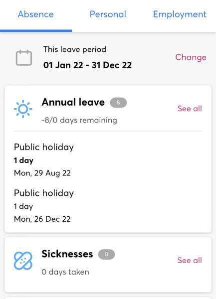 New job, negative leave