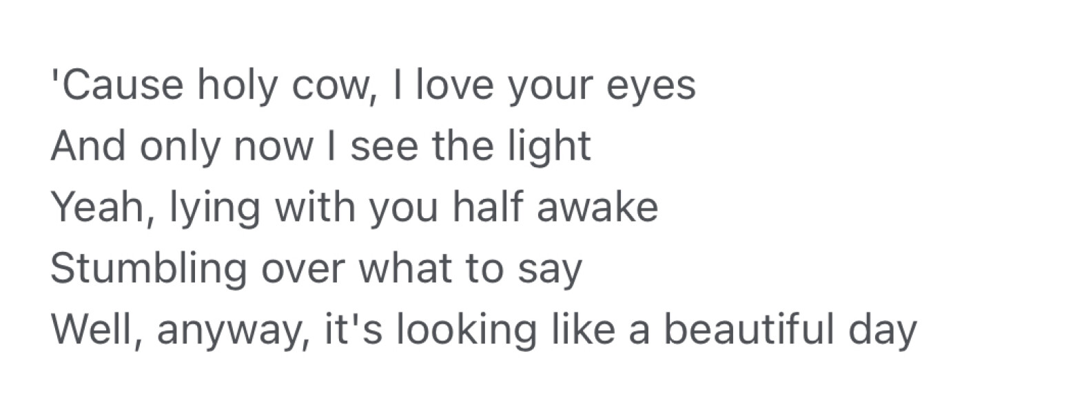 Pop lyrics that suddenly catch you in the feelings years later.
