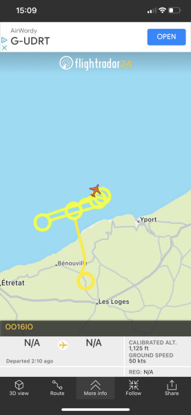 Red plane on Flightradar24 over Manchester. 