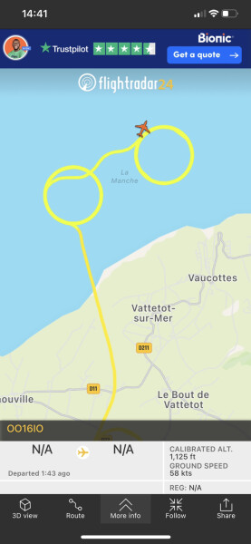 Red plane on Flightradar24 over Manchester. 