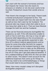 ” Husbands make sacrifices during their wife’s pregnancy that can take years to recover from.”