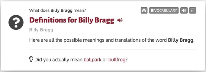 Billy Braggism - please break it down for me!
