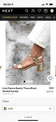 Block Heel Gold Sandals