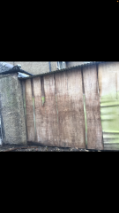 How to keep this shed wall upright a little longer - plastic cladding?