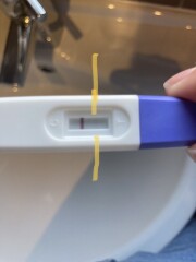Indent or v faint positive??