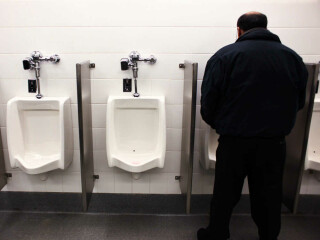 Dad in women's loo .