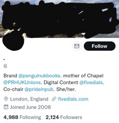 "Blocklist of transphobic people in publishing"