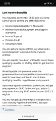 Cost of living £650 and tax credits 