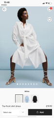 Need outfit to cover 3 month pregnant tummy, and in WHITE