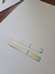 Faint line on preg test - 4 days before due on
