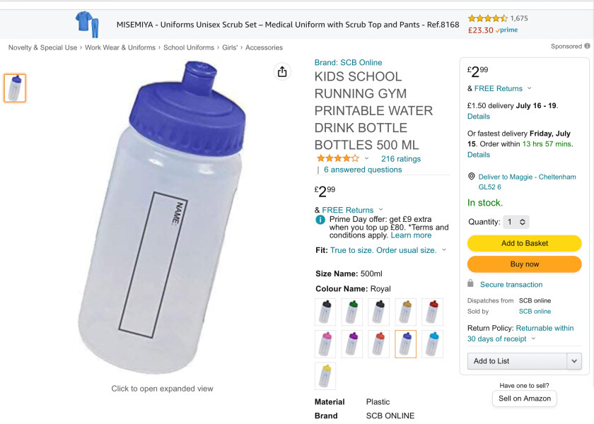 Asking for an exception to the 'water-only' rule at DD's school? 