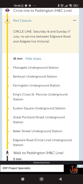 Tower Hill to Paddington on Saturday morning-please help!
