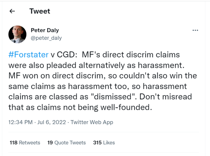 Forstater judgment tomorrow 