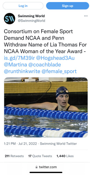 Woman of the year - Lia Thomas