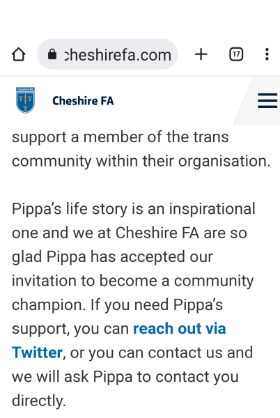 Safeguarding issues at the FA as they suggest to make contact with a personal account via twitter for support