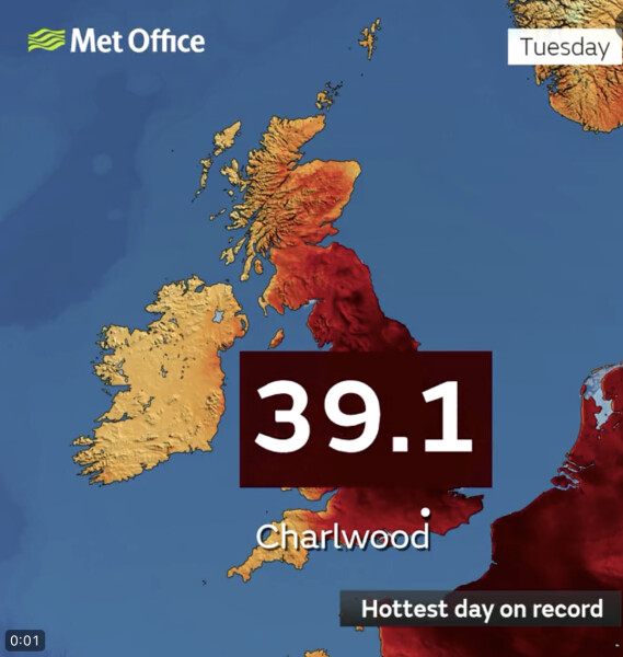 Met office RED WARNING for extreme heat. Part 2:Tuesday