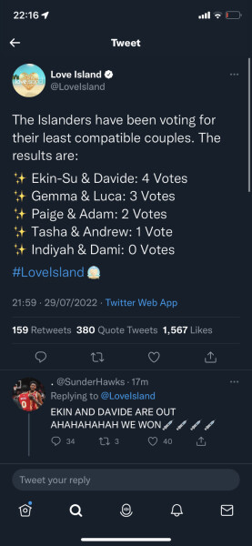 Love Island thread 8..."while I'm gone...I don't want peace, I WANT PROBLEMS!"