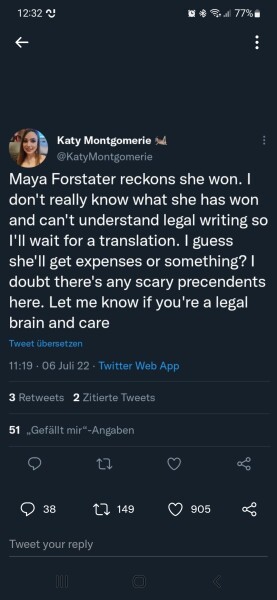 Forstater judgment tomorrow 