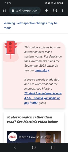 To think Money Saving Expert Martin Lewis should fully update his student finance advice?