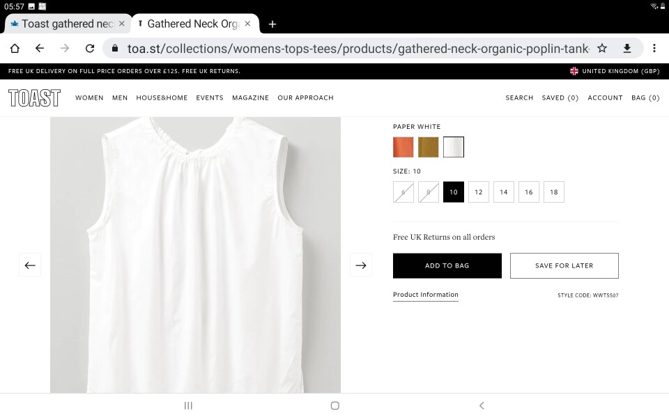 Toast gathered neck tops