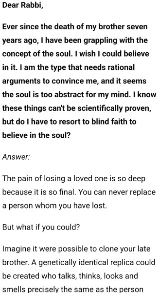 To want to believe in life after death 