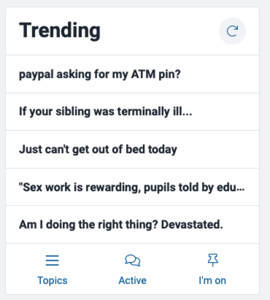 I'm getting random zombie threads coming up on my trending