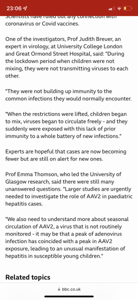 Hepatitis outbreak in children