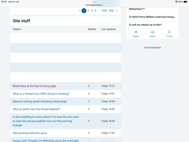 Blank lines at the top of every page