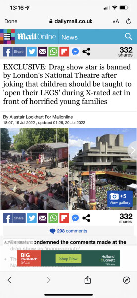 To be LIVID at the National Theatre?