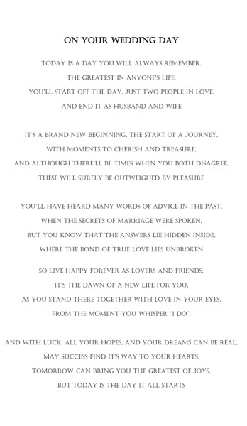 Wedding readings that aren't shit