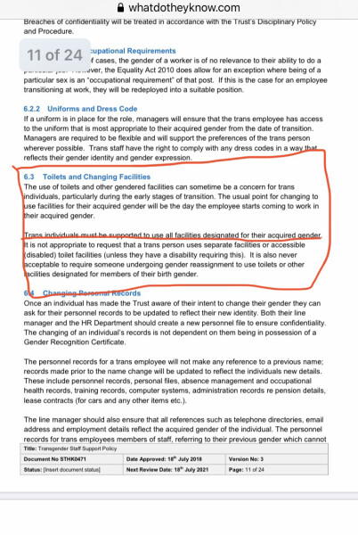 Transwoman wins employment discrimination case against NHS for being treated differently from women in changing room