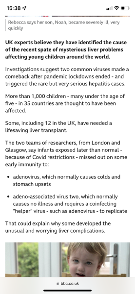 Hepatitis outbreak in children