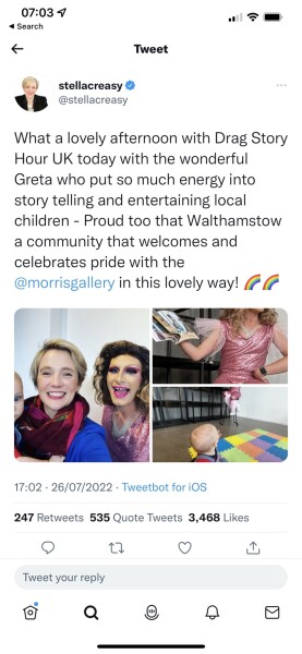Stella Creasy - drag queen story hour