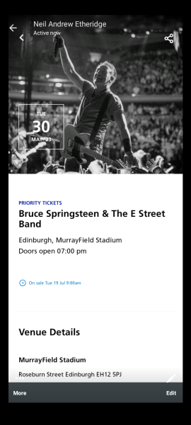 Bruce Springsteen next July Hyde Park.... EEEEEK!!! 