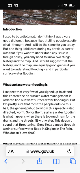 High Risk Surface Water Flooding on House Purchase
