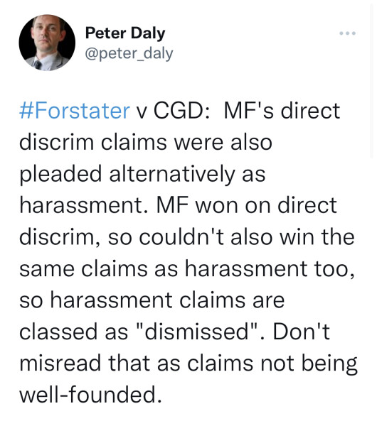 Forstater judgment tomorrow 