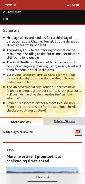 To be deluded in thinking the Kent/France chaos will be over by Tuesday? 