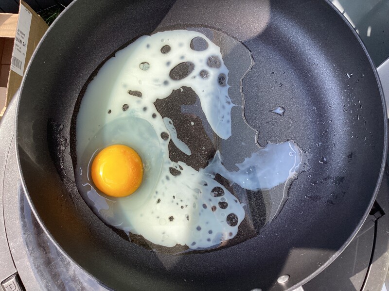 To see if I can cook an egg on my patio in this heat.
