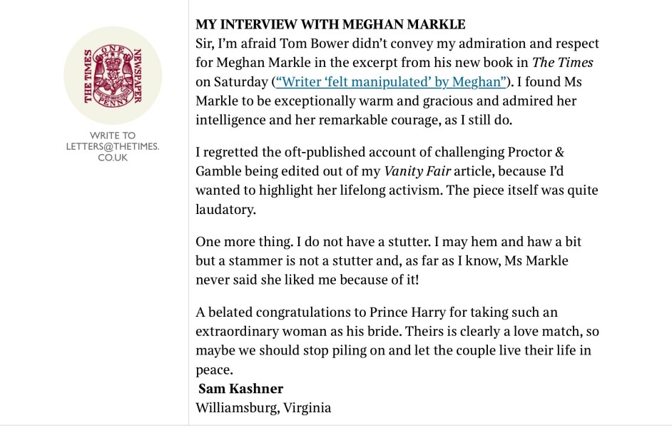 Tom Bower's book on Meghan Markle