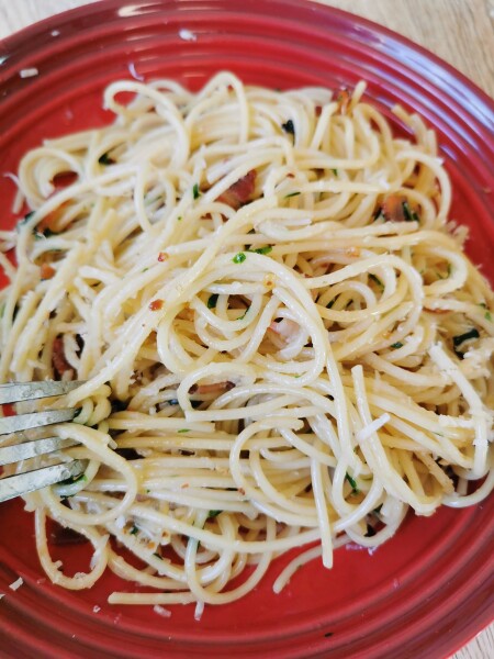 Recipe share - store cupboard spaghetti