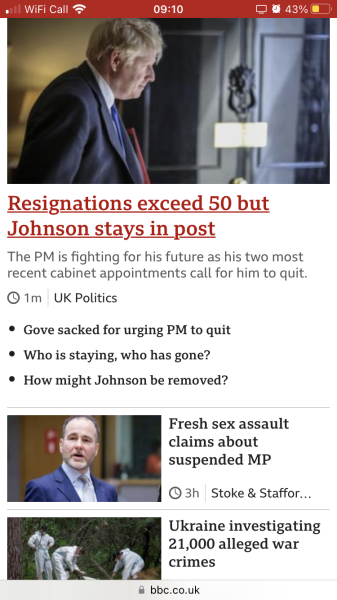Johnson resigns!