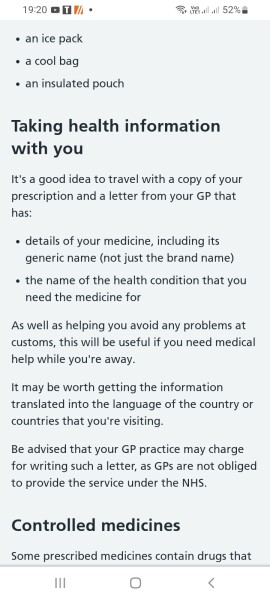 Travelling with medication 