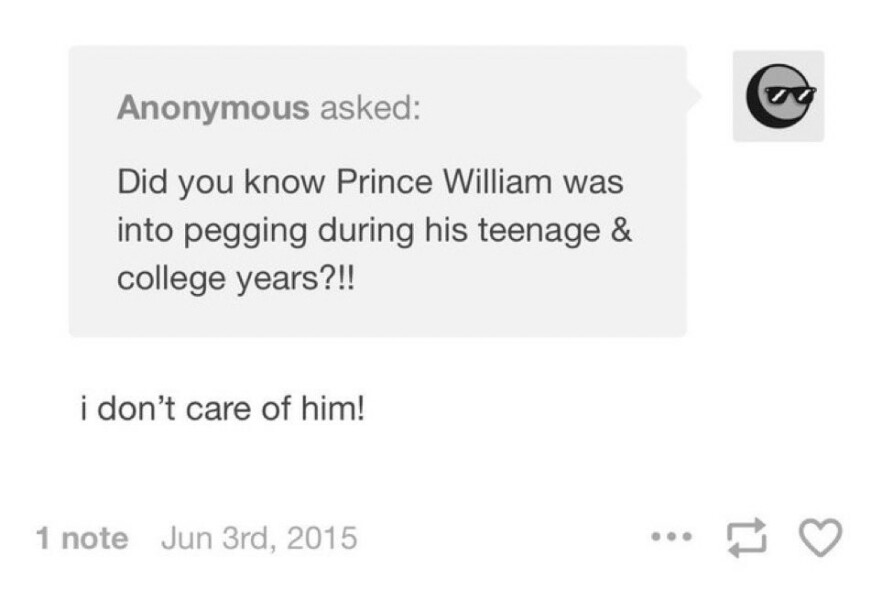 To ask where the hashtag prince of pegging came from? 