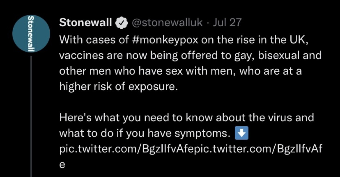 Stonewall tweet booboo 