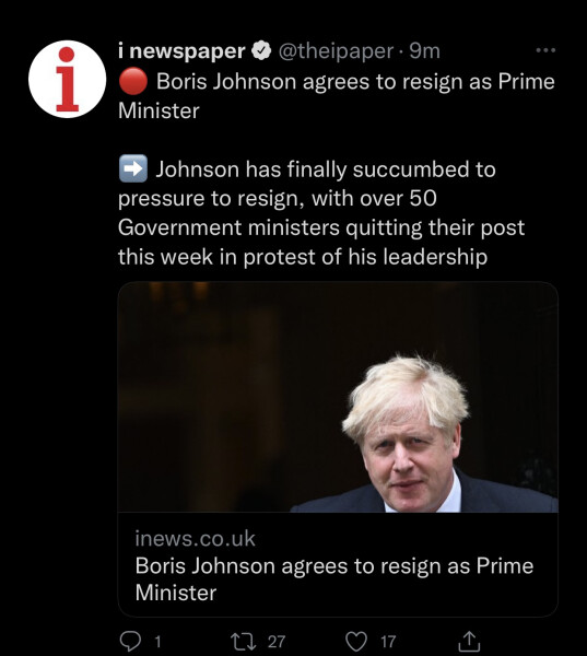 BoJo resigning .......